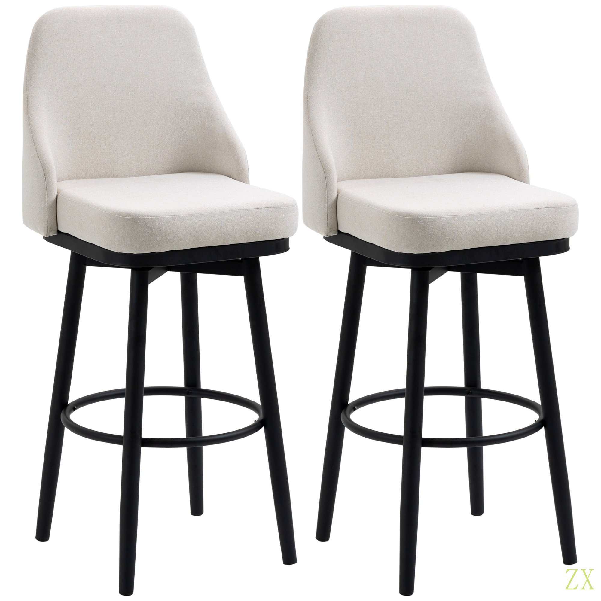 Latitude Run® Bar Height Bar Stools Set Of 2, Modern 360° Swivel